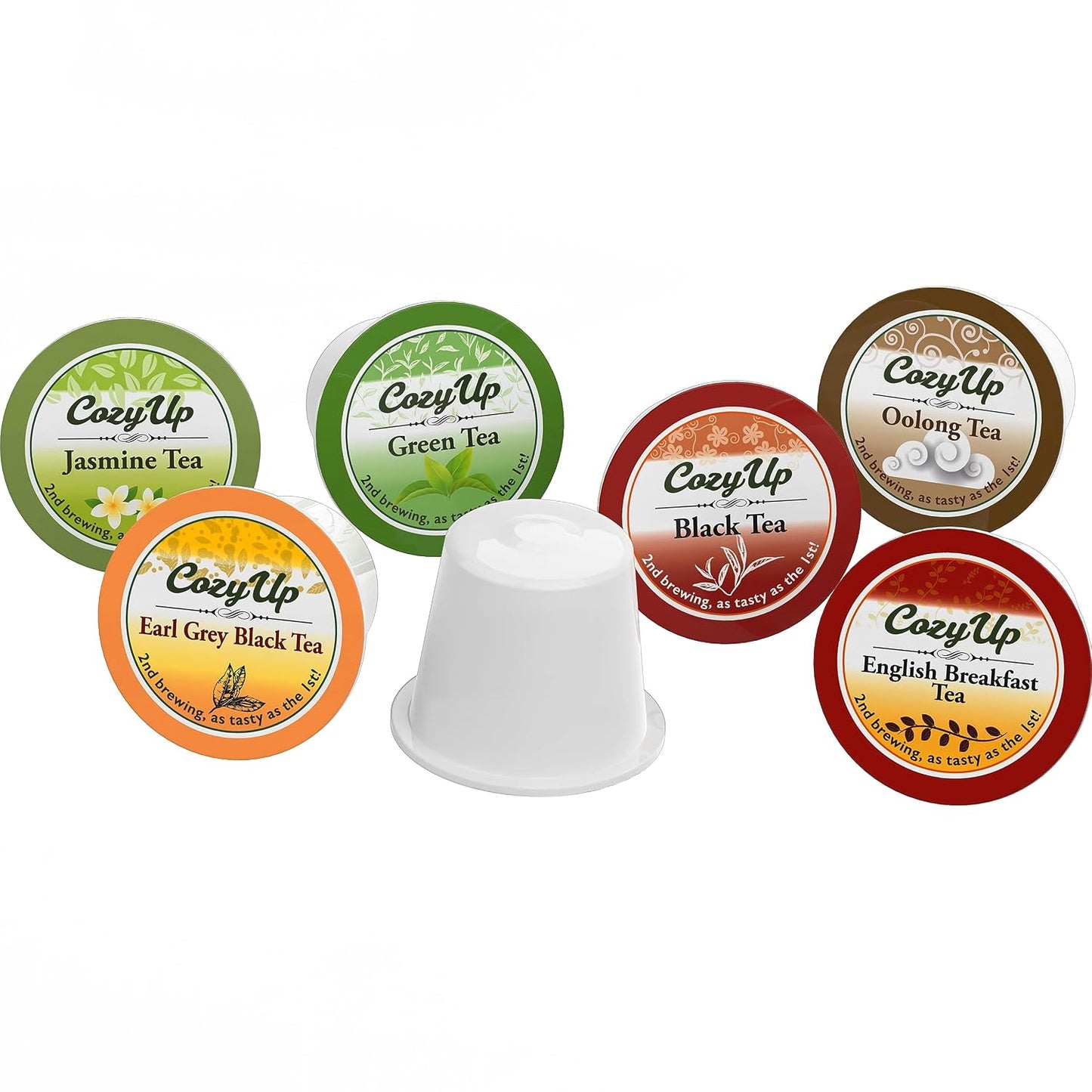 Cozy Up 36-Count 6 Flavors Variety Tea Pod, Compatible with Keurig Brewer | Including Green, Black, Jasmine, Earl Grey