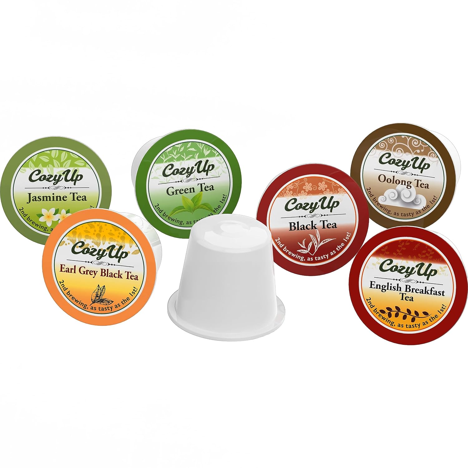 Cozy Up 36-Count 6 Flavors Variety Tea Pod, Compatible with Keurig Brewer | Including Green, Black, Jasmine, Earl Grey