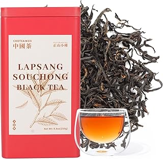 Choteaweis Black Tea Loose Leaf Pure Leaves in Iron Can | Chinese Lapsang Souchong Tea | 100% Natural with No Artificial Additives | 8.8 Ounce (250g)
