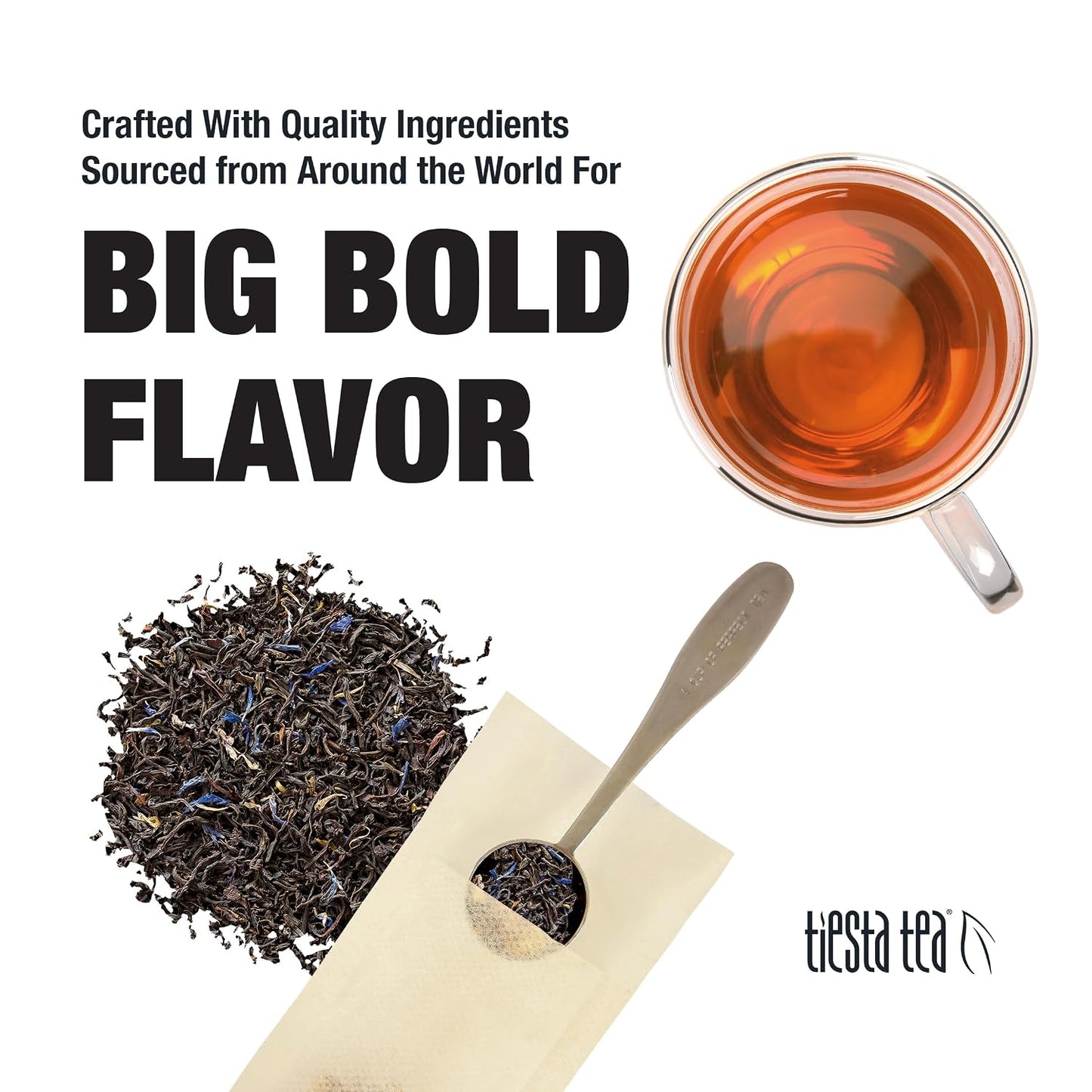 Tiesta Tea - Earl Grey de la Crème, Loose Leaf, Creamy Earl Grey Black Tea | Premium Blend, Caffeinated Black, Make Hot or Iced Brews Up to 200 Cups, 16 Ounce Resealable Bulk Pouch