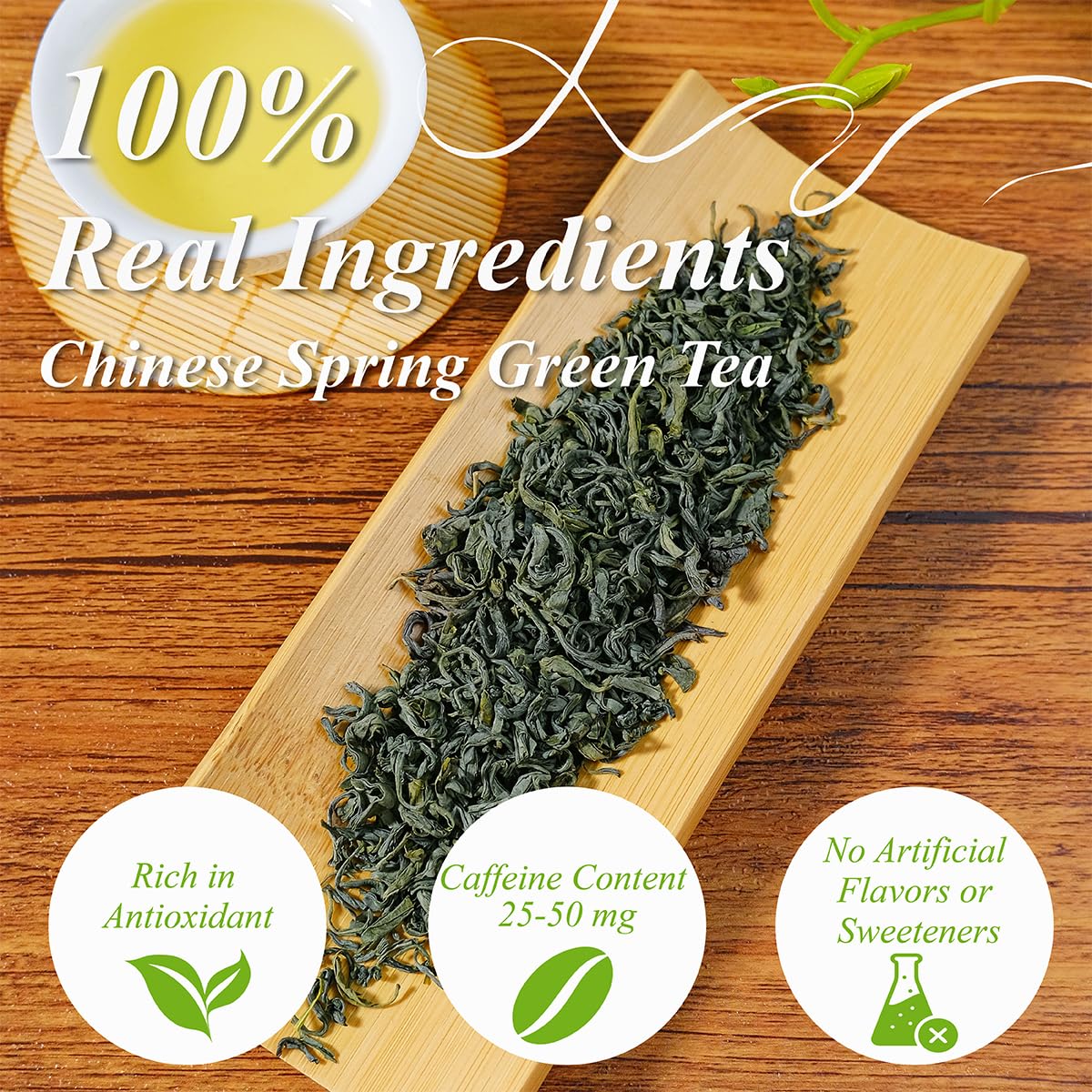 WT WEETEE Green Tea Loose Leaf 8oz, 110+ Cups Premium, Fresh &amp; No Bitter | Spring Harvest High Mountain Green Loose Leaves Tea, Chestnut &amp; Bean Aroma, Sweet Aftertaste, Daily Sipping &amp; Mindful Rituals