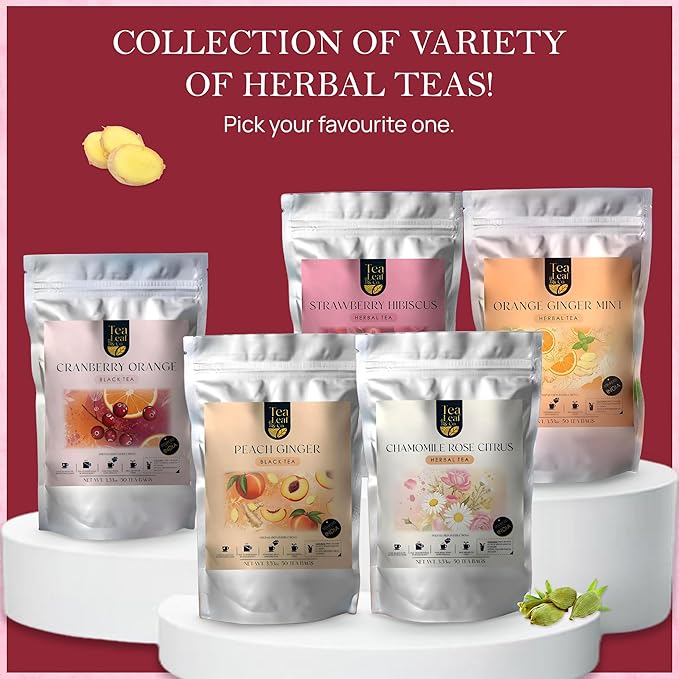 Tealeaf & Co. Licorice Root Tea Blended with Organic Spices - Pure Herbal Tea Bags with Cardamom, Ginger, Cinnamon Sticks & Licorice Root Extract