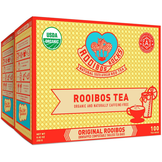 Rooibos Rocks Organic Rooibos Tea Bags - Caffeine-Free, 200 ct