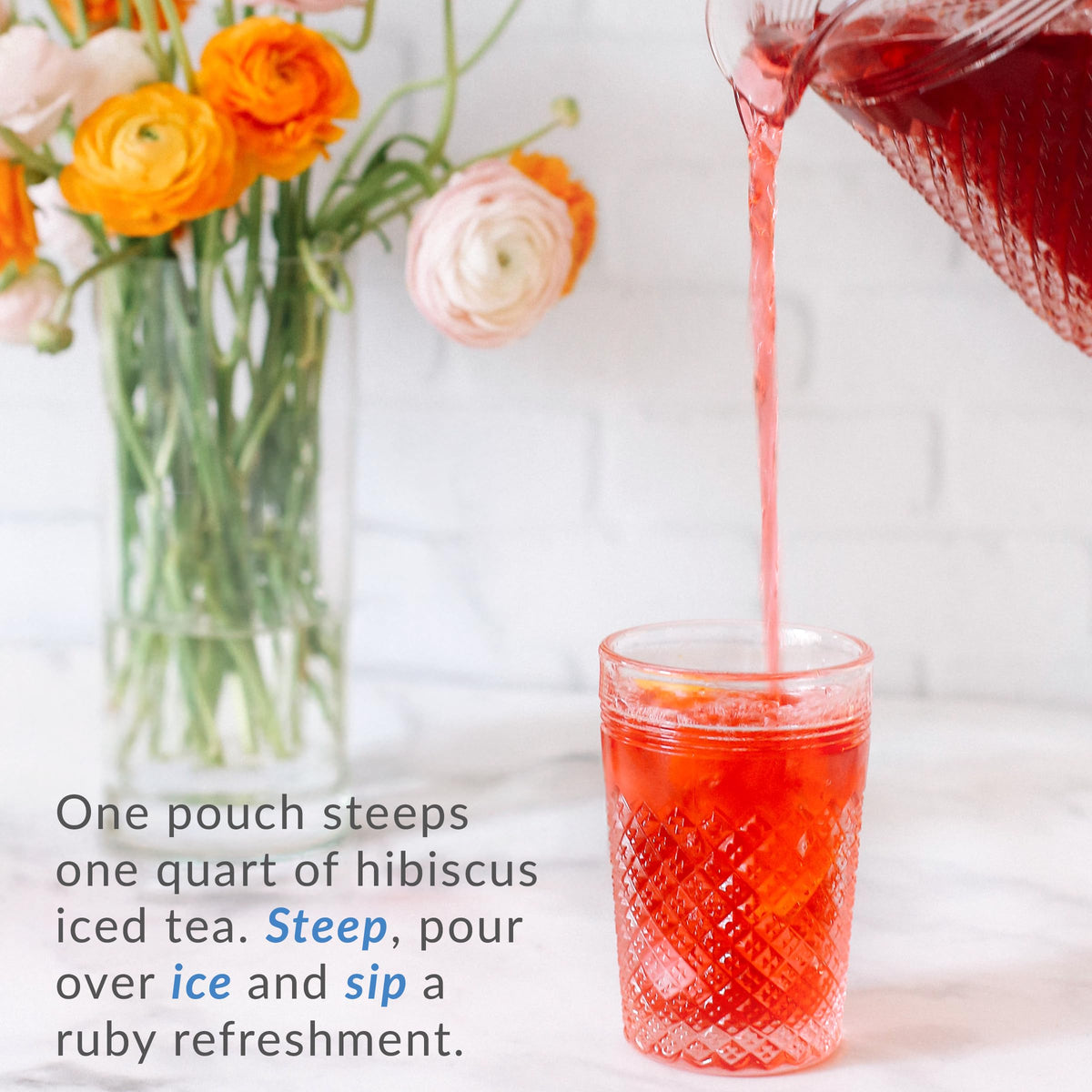 The Republic of Tea - Blueberry Hibiscus Iced Tea, 8 Tea Bags, Herbal Tea, Caffeine Free