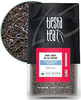 Tiesta Tea - Earl Grey de la Crème, Loose Leaf, Creamy Earl Grey Black Tea, Premium Blend, Caffeinated Black, Make Hot or Iced Brews Up to 200 Cups, 16 Ounce Resealable Bulk Pouch