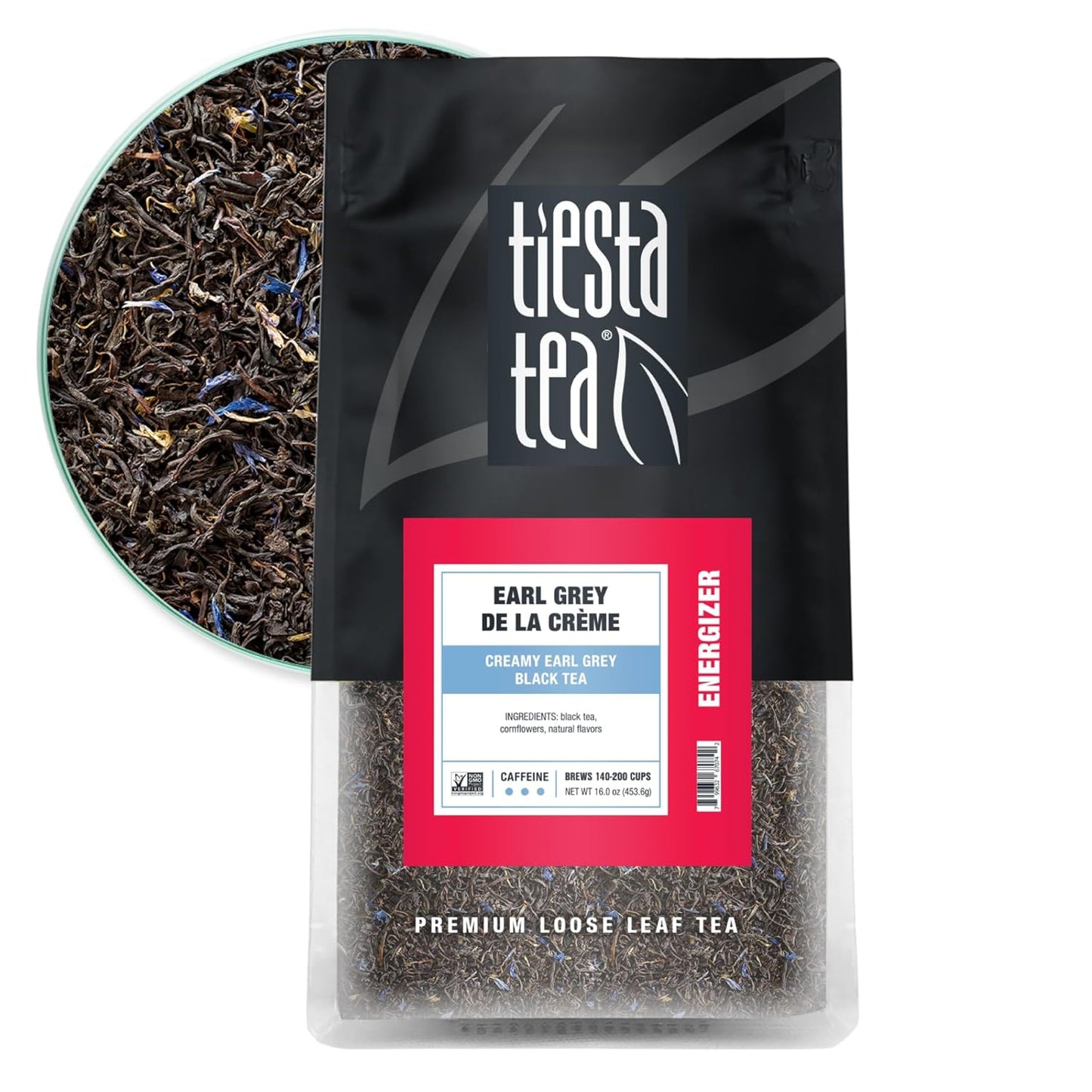 Tiesta Tea - Earl Grey de la Crème, Loose Leaf, Creamy Earl Grey Black Tea | Premium Blend, Caffeinated Black, Make Hot or Iced Brews Up to 200 Cups, 16 Ounce Resealable Bulk Pouch