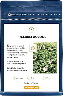 WAO Premium Oolong Tea, loose leaf oolong, strong tea flavor, medium-body, smooth taste, spring floral, 100g (3.5 oz)
