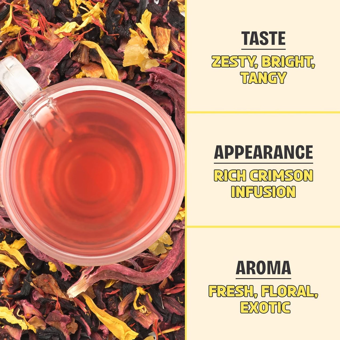 BREWIX, Mango Marvel Herbal Loose Leaf Tea (50+ Cups, 3.53oz/100g) | Caffeine-Free Fruit Tea with Hibiscus, Mango, Pineapple &amp; Strawberry | Antioxidant-Rich Tropical Tea, Hot or Iced, Resealable
