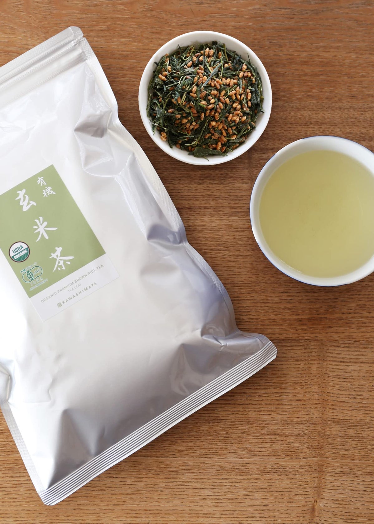 Kawashimaya Organic Genmaicha Green Tea with Brown Rice 12.69 oz (360g)