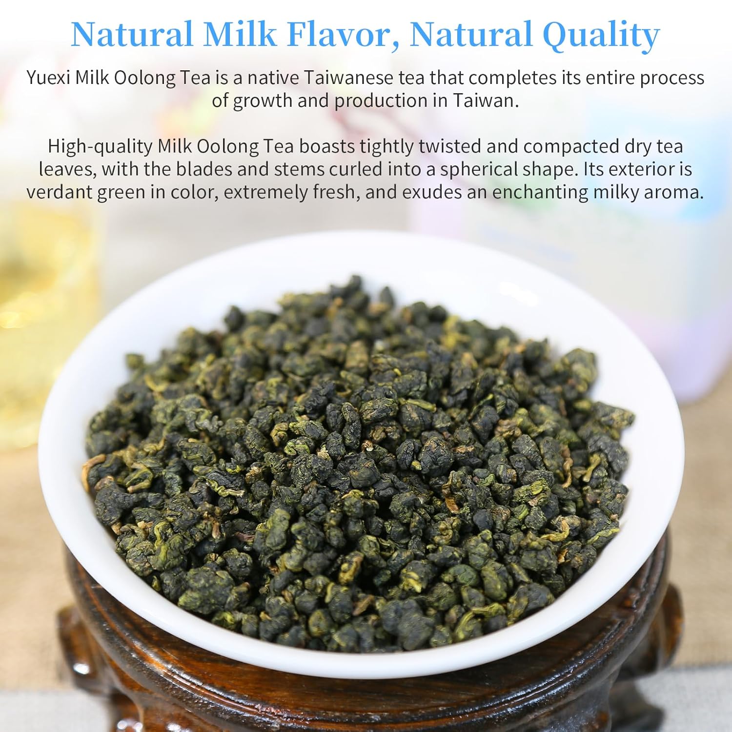 Yuexi Milk Oolong Tea Loose Leaf Taiwan High Mountain Oolong Tea Authentic Taiwanese Jinxuan Tea 5.3oz/150g Taiwan Tea Taiwan Gaoshan Ulong Naturally Milky Cream Aroma 奶香乌龙 台湾茶 台湾乌龙茶