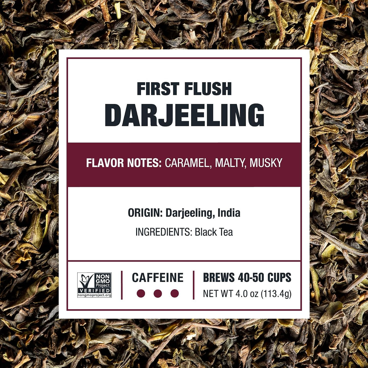 First Flush Darjeeling Black Tea Loose Leaf, India Single Origin Tea, 4oz