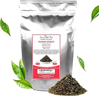 Greenhilltea Golden yunnan tea, Yunnan Gongfu Black Tea, Natural Black Tea with Excellent fullness with subtle sweetness– 3.5 Oz Bag