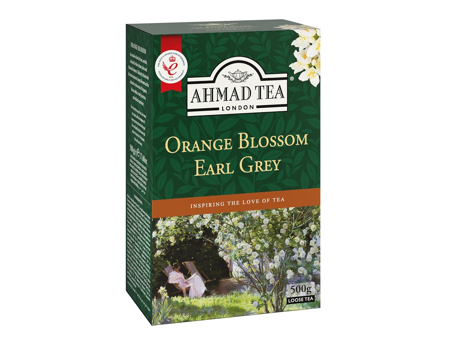 Ahmad Tea Orange Blossom with Earl Grey, Loose Leaf, 500 gram (17.6 ounces) box.
