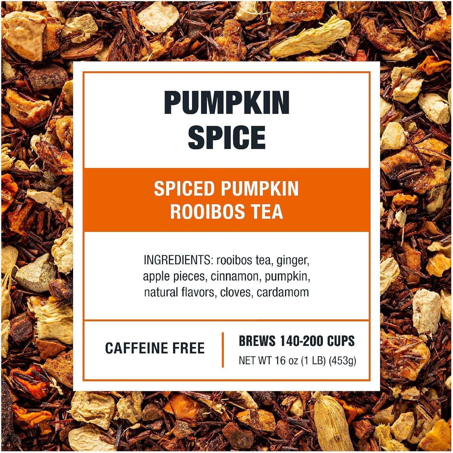 Tiesta Tea - Pumpkin Spice Rooibos Loose Leaf Tea | Premium Caffeine-Free Herbal Infusion, Brew Hot or Iced, Makes up to 200 Cups, Resealable Bulk Pouch, 16 Ounce