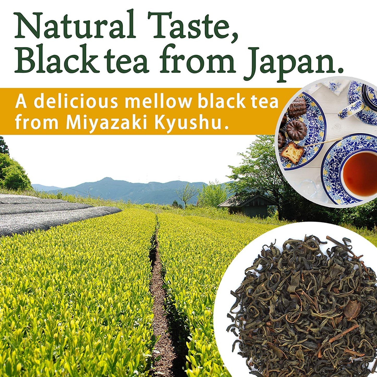 Japanese Organic Black Tea Loose Leaf, 100% made in Japan, 100g tea leaves【YAMASAN】