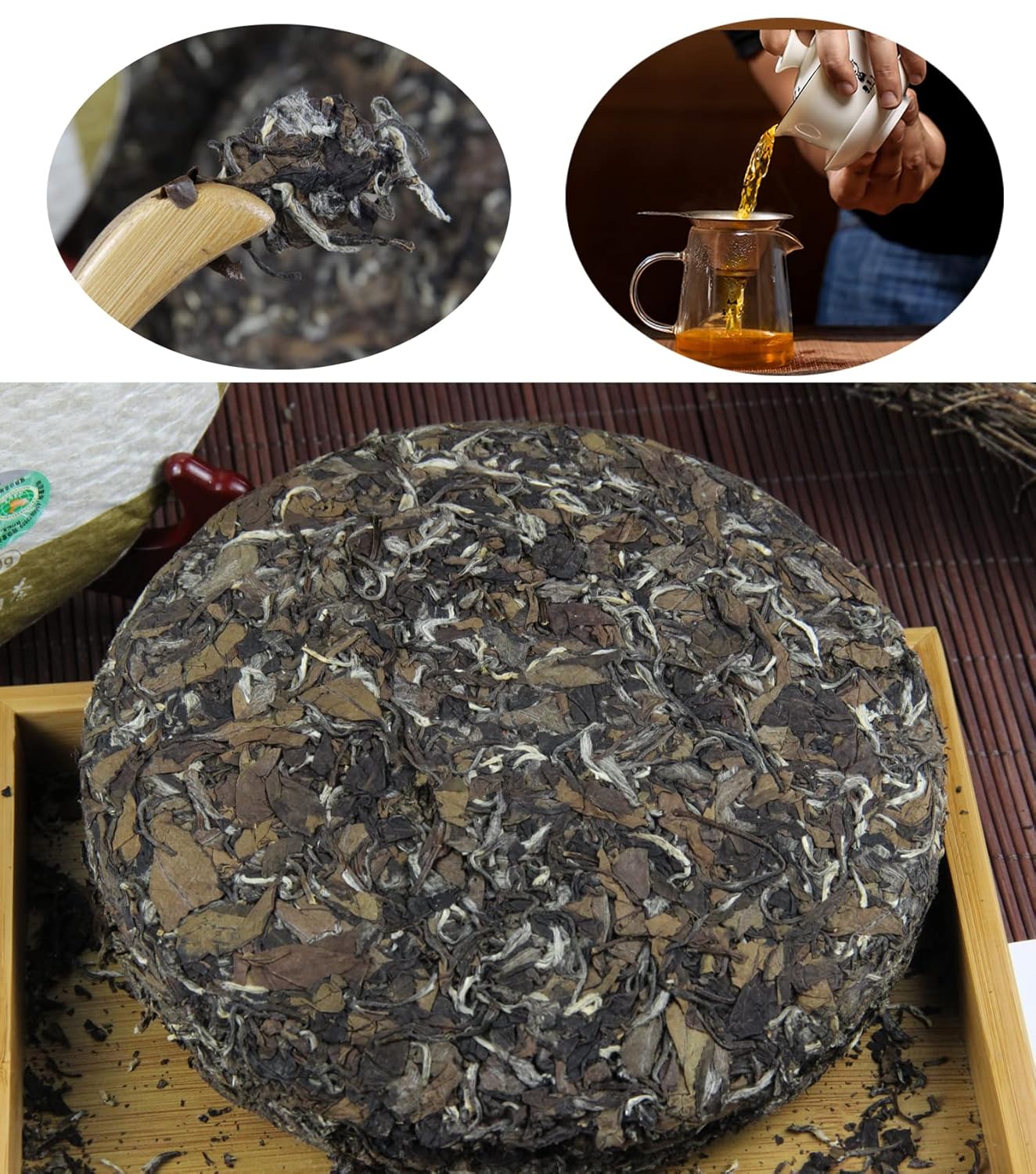 Compressed White Tea Loose Leaf Aged Fuding Pure White Tea Cake (350g) - First Grade Gong Mei, 2019 Raw Material, Artisan Crafted (Pressed 2022)
