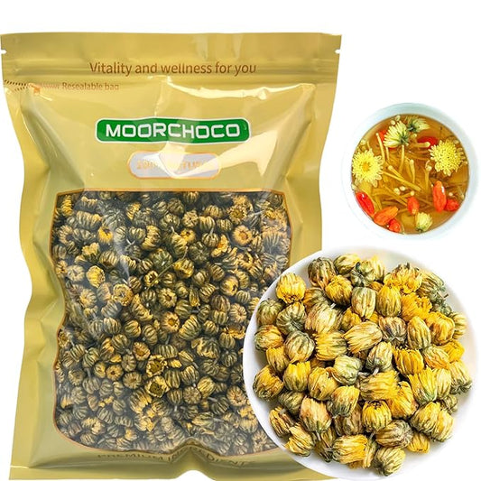 150g/5.3oz Chrysanthemum Tea, Bulk Loose Leaf Flowers, Premium Buds, Tai Ju Herbal Tea, Caffeine Free, Natural Liver and Immune Support Chrysanthemum Buds
