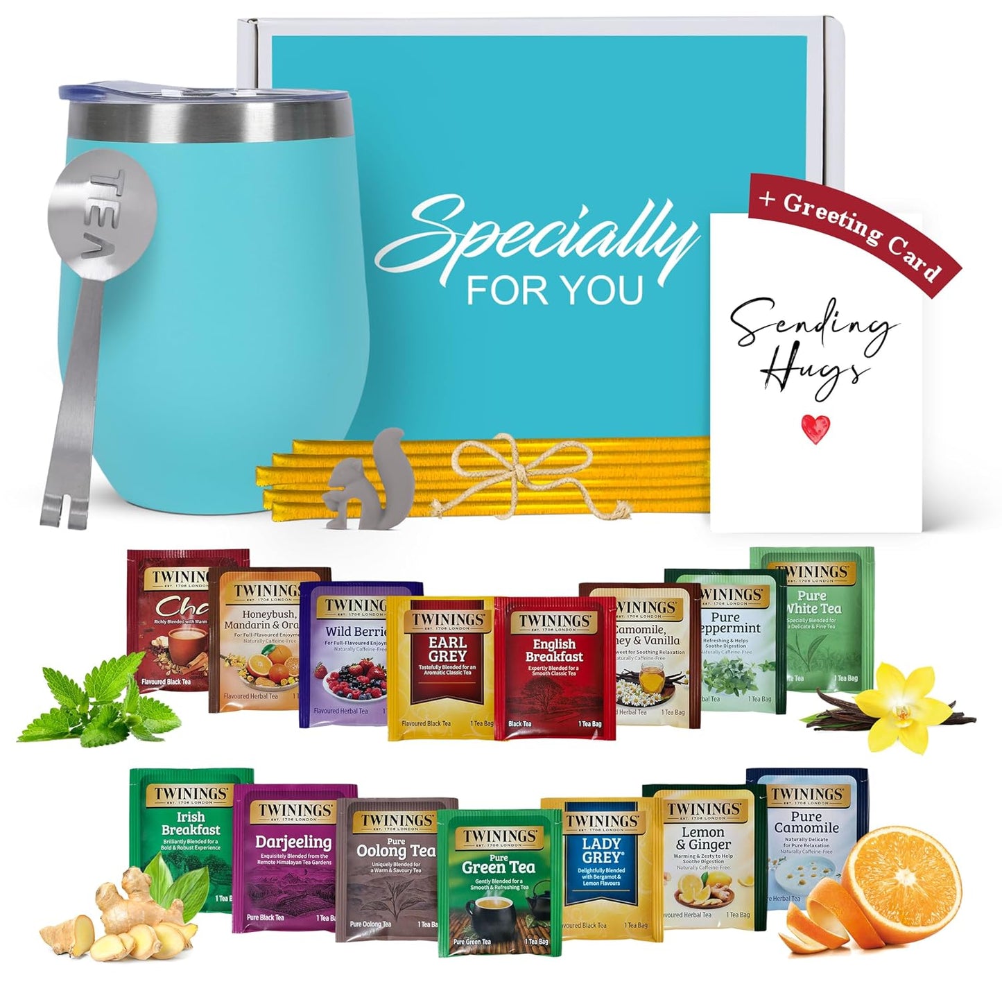 Gift Set for Tea Lovers – Get Well Care Package with Sampler (Sending Hug Card)