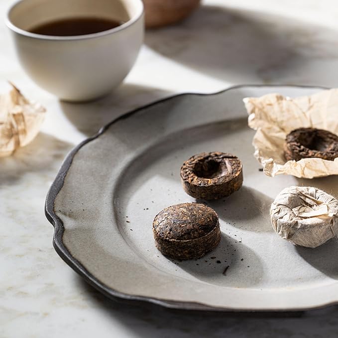 Rishi Tea Ancient Pu'er Tuo Cha Herbal Tea - Organic Direct Trade Loose Leaf, Medium Caffeine Aged Ripe Pu-erh for Digestion Support - 4 Ounces, 15 Servings