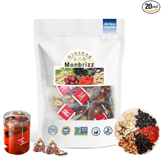 Monbrizz Herbal Tea Formula Ginseng Six treasure tea te divina, maca root, Goji berries