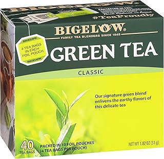 Bigelow Classic Green Tea Bags, 40-Count Boxes (Pack of 6), Caffeinated Green Tea, 240 Tea Bags Total
