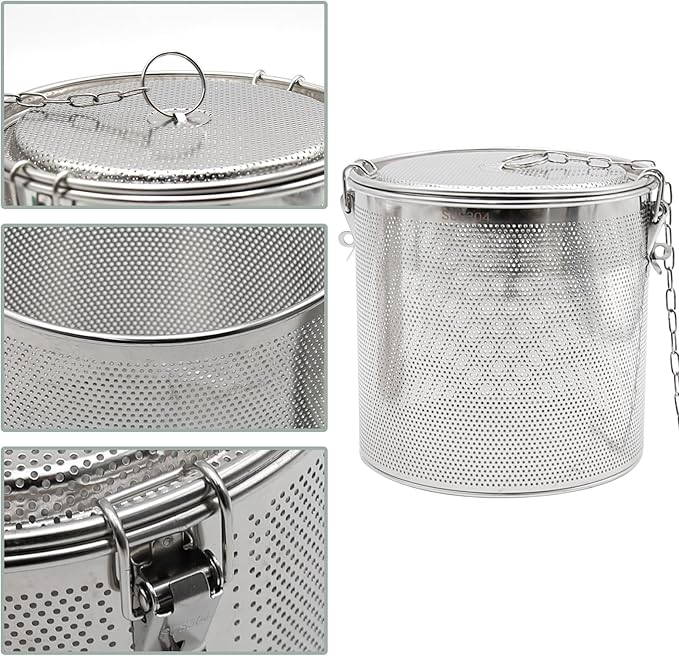 7inch Stainless Steel Seasoning Strainer Tea Ball Filter Soup Seasonings Seperation Basket Mesh Stewpot Basket Tea Infuser Tea Sieve for Home, Restaurant, Kitchen, Dining