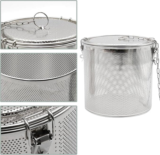 7inch Stainless Steel Seasoning Strainer Tea Ball Filter Soup Seasonings Seperation Basket Mesh Stewpot Basket Tea Infuser Tea Sieve for Home