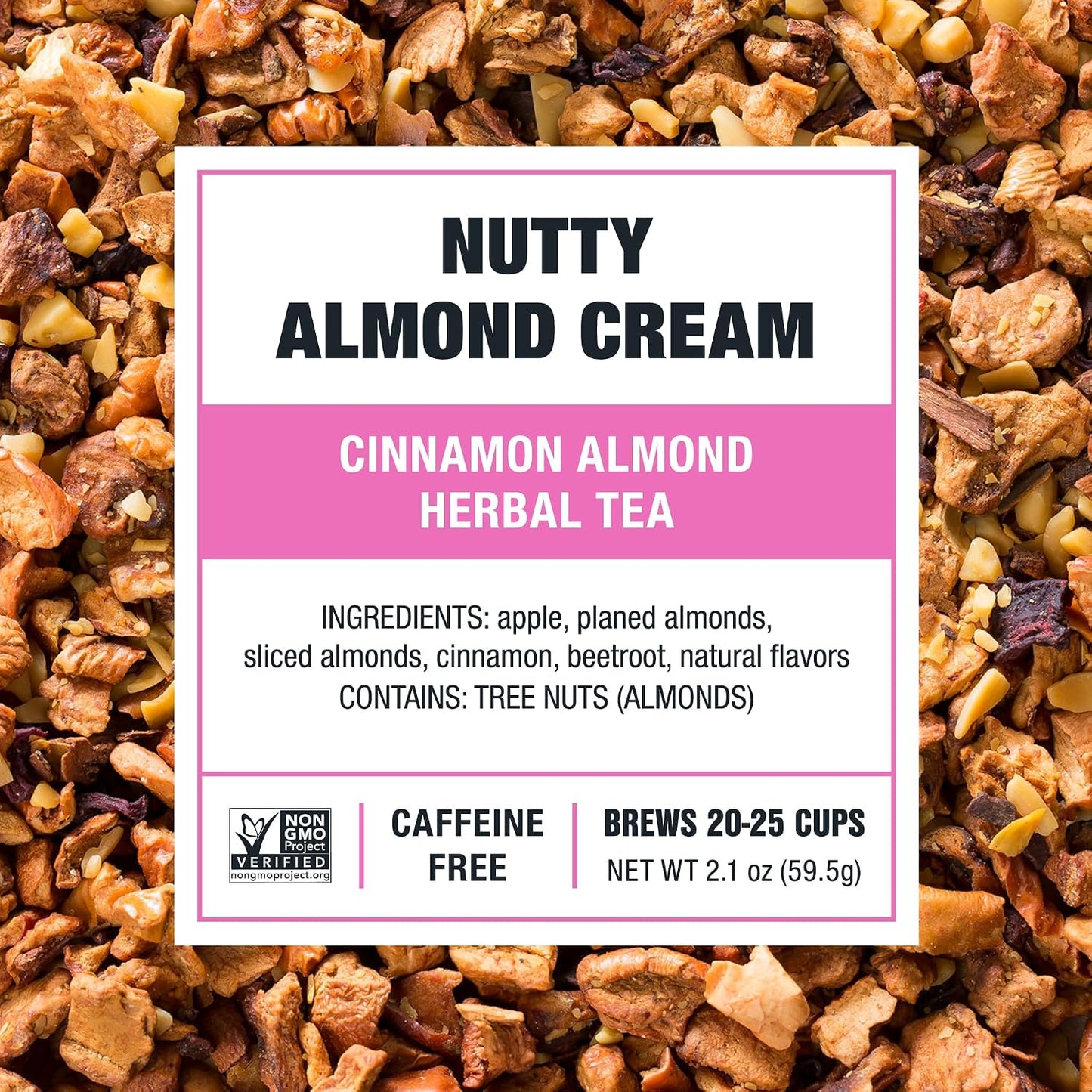 Tiesta Tea - Nutty Almond Cream, Loose Leaf, Cinnamon Almond Herbal Tea | Premium Non-Caffeinated Blend, Make Hot or Iced &amp; Brews Up to 25 Cups, 12.6oz Resealable Pouch, Pack of 6