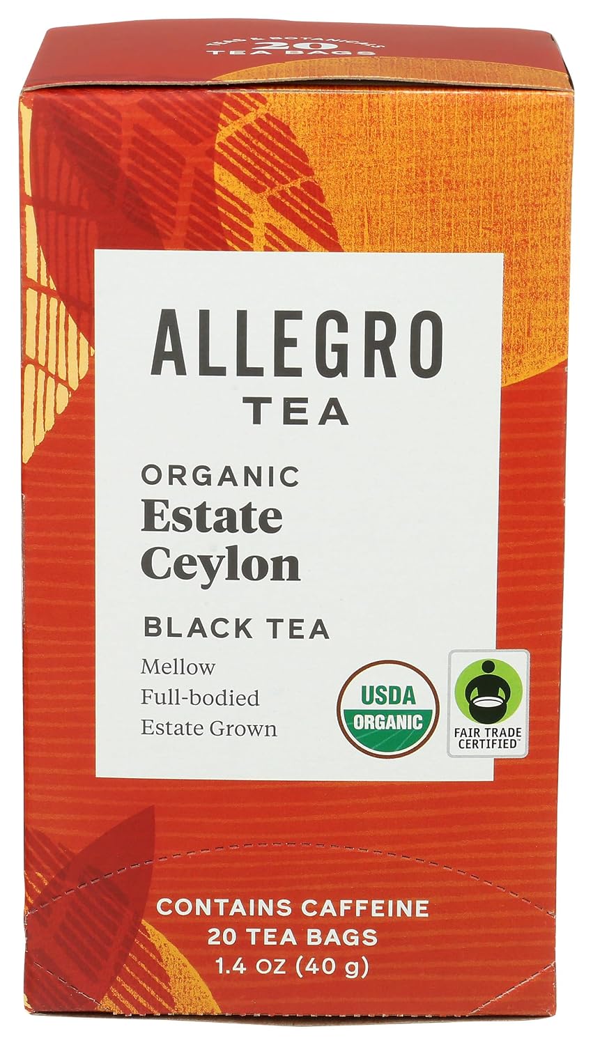 Allegro Tea, Organic Estate Ceylon Tea Bags, 20 ct