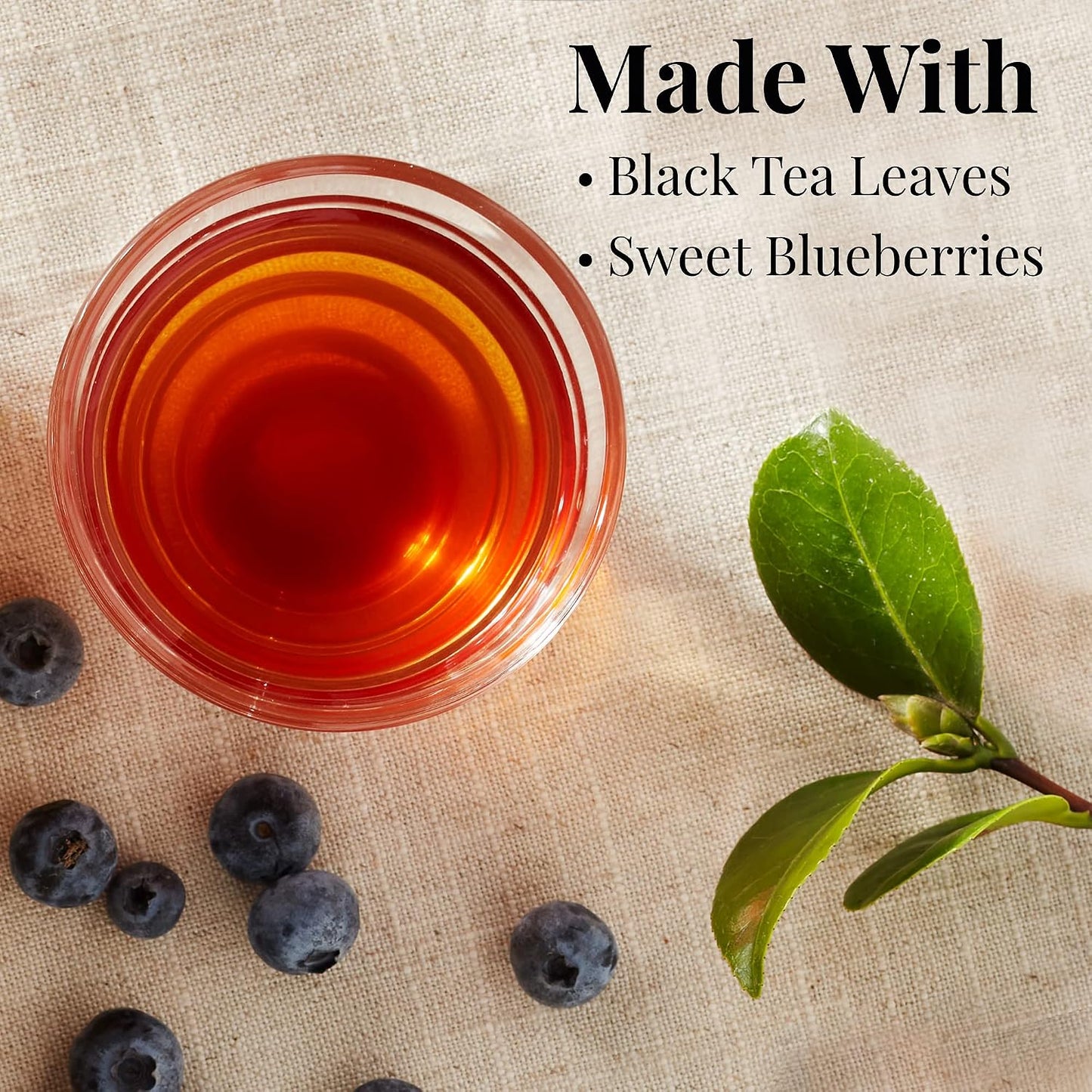 The Republic of Tea Wild Blueberry Black Tea, Naturally Caffeinated, 50 Ct | Made for morning or afternoon sipping. Brisk and full-bodied. Gluten Free and Carb Free.