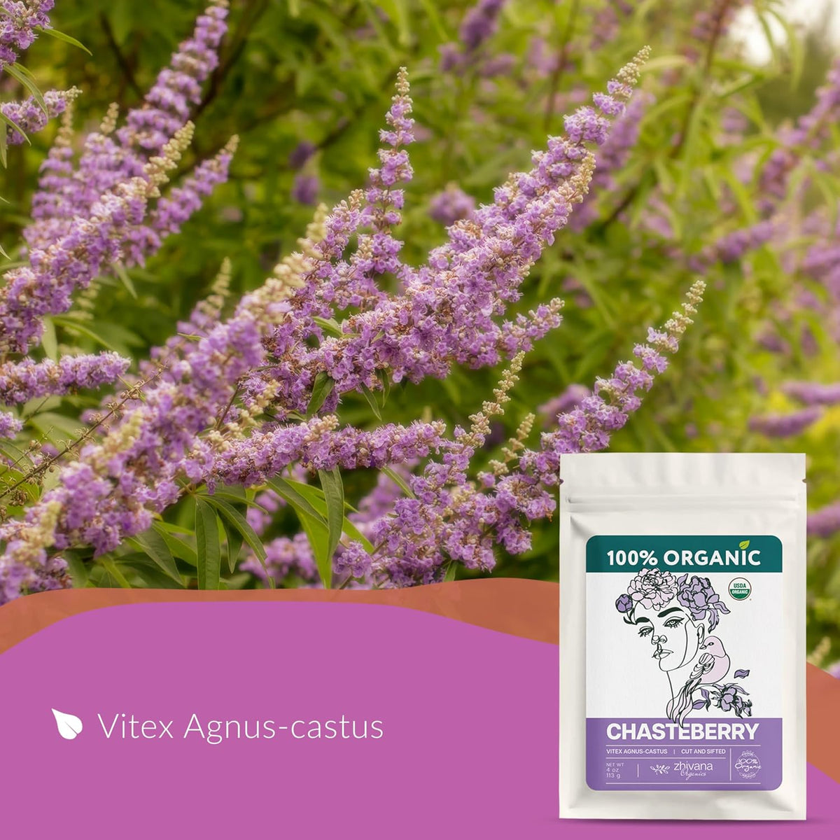 Organic Chasteberry Tea 4 oz - Chaste Tree Berry - Vitex - Women’s Health