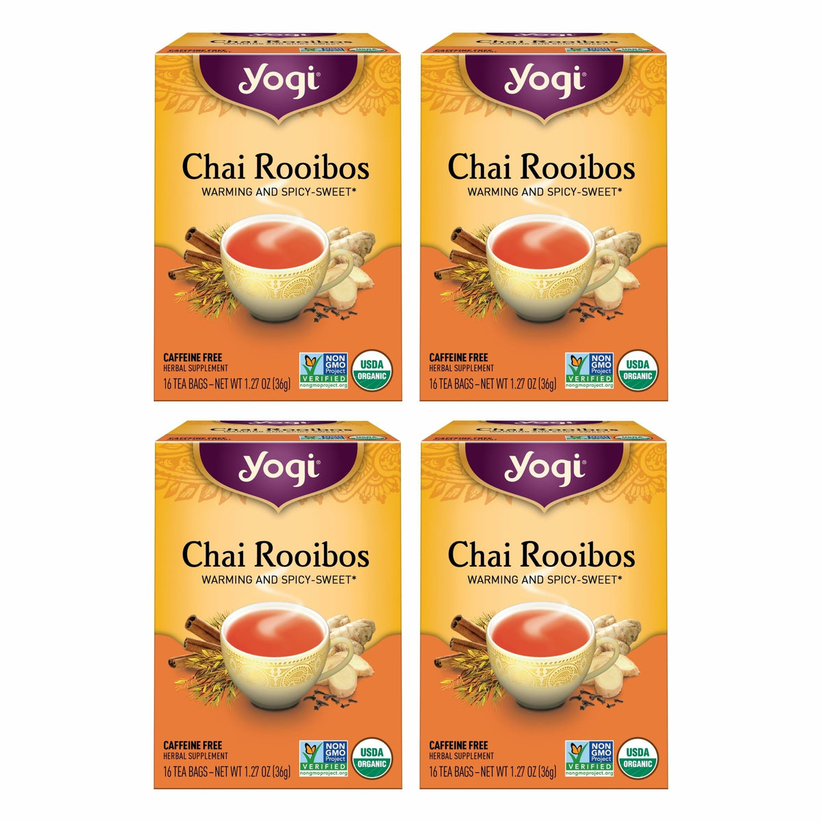 Yogi Chai Rooibos Tea, 16 Tea Bags (4 Pack)