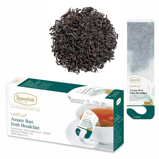 Ronnefeldt LeafCup Assam Bari Irish Breakfast - Loose Leaf Black Tea – 15 Individually Wrapped Tea Bags