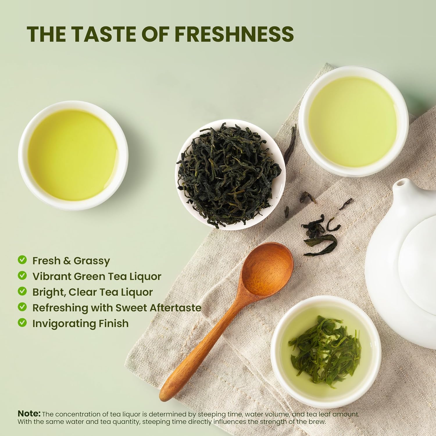 Maofeng Green Tea Loose Leaf (200g/7oz), Pure Natural, Low Caffeine & Gluten Free from Huangshan Anhui with Resealable Ziplock Pouch