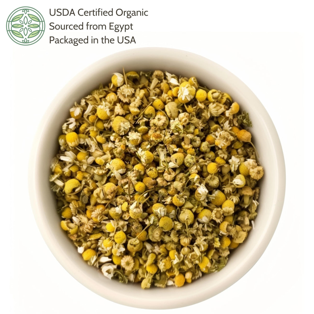 Elanen Naturals Organic Chamomile Flowers 4 oz. (113g), USDA Certified Organic Camomile Manzanilla Tea Loose Leaf, German
