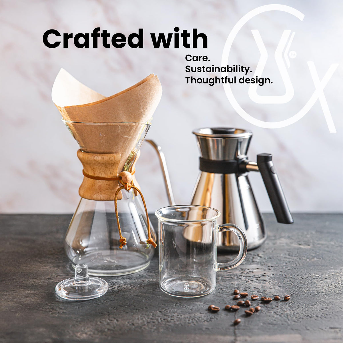 Chemex Stainless Steel Gooseneck Kettle, Pour Over Chettle, Brushed 1.2L