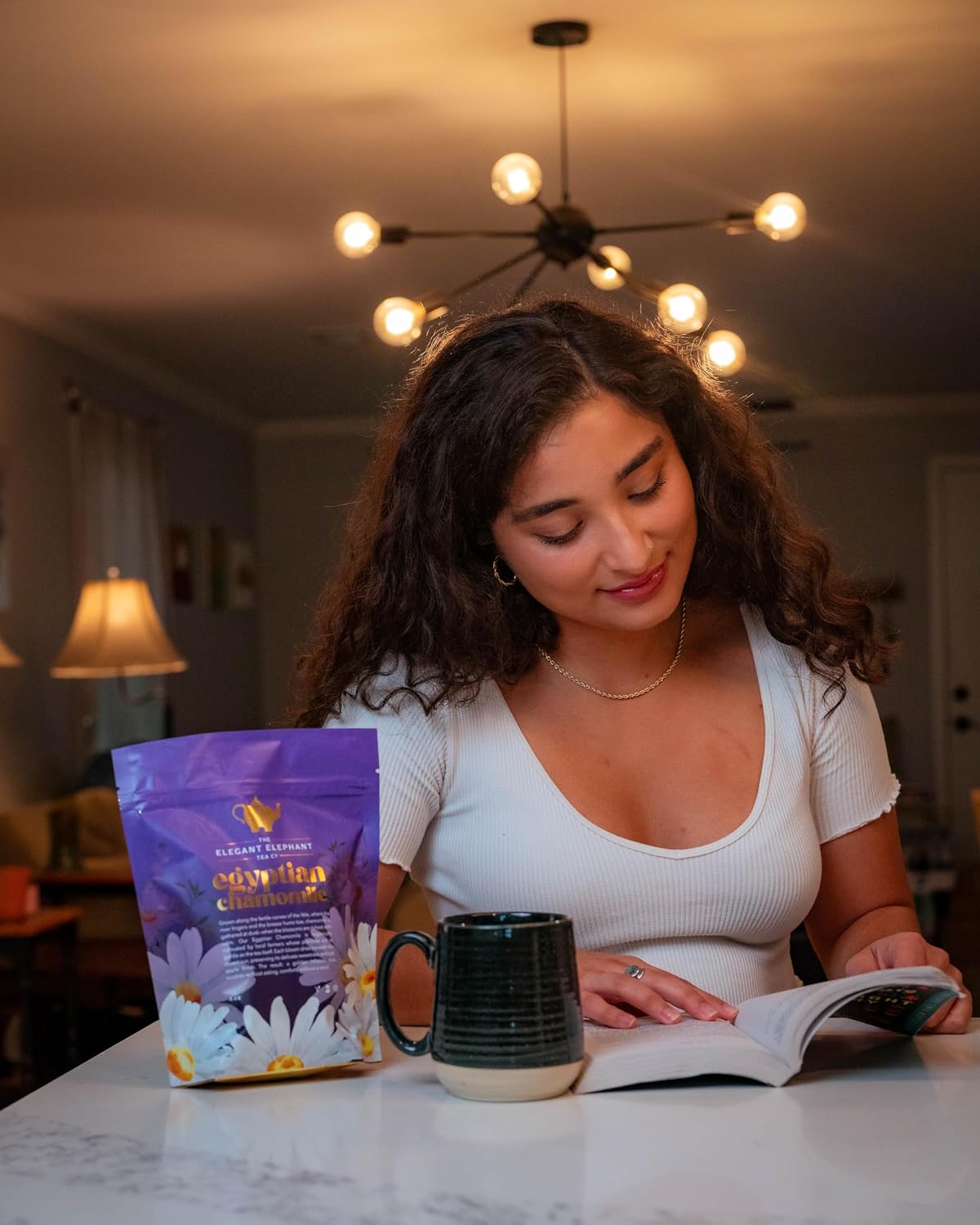 Egyptian Chamomile Tea, Organic Loose Leaf Herbal Tea – Cozy, Calming – Supports Stress Relief, Relaxation &amp; Sleep – 4 oz Resealable Bag (Makes 50 Cups) – The Elegant Elephant