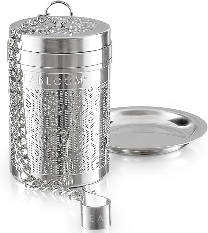 Teabloom Elegant Stainless Steel Loose Leaf Tea Infuser – Tea Connoisseur's Choice for White, Green,