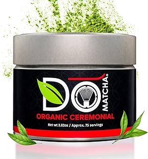 DoMatcha - Organic Ceremonial Green Tea Matcha Powder, Natural Source of Antioxidants, Caffeine, and L-Theanine, Promotes Focus and Relaxation, Kosher, 75 Servings (2.82 oz)