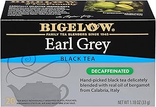 BigelowTea Earl Grey Tea (Decaffeinated), 20 Count(Pack of 1)