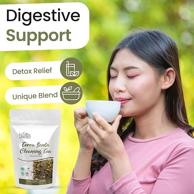 Milamiamor Terra Santa Cleansing Tea – Herbal Detox, Digestive Relief & Bloating Reduction