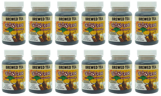Thirs-Tea Brewed Tea, 4oz Bottle, Unsweetened, 3gal Yield, Caffeine Free