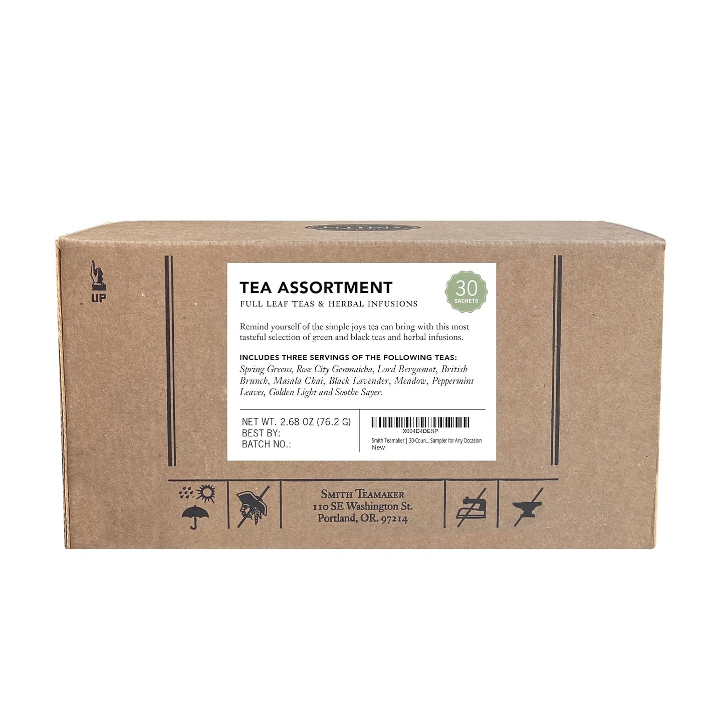 Steven Smith Teamaker, Amazon Exclusive Variety Pack Sampler, 30 Sachets, | 10 Flavors, Full Leaf Black, Green &amp; Herbal Tea, Sugar Free, Sustainably Sourced, Plant Based Tea Sachets, 0.78oz each