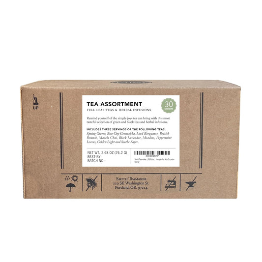 Steven Smith Teamaker, Amazon Exclusive Variety Pack Sampler, 30 Sachets, | 10 Flavors, Full Leaf Black, Green &amp; Herbal Tea, Sugar Free, Sustainably Sourced, Plant Based Tea Sachets, 0.78oz each