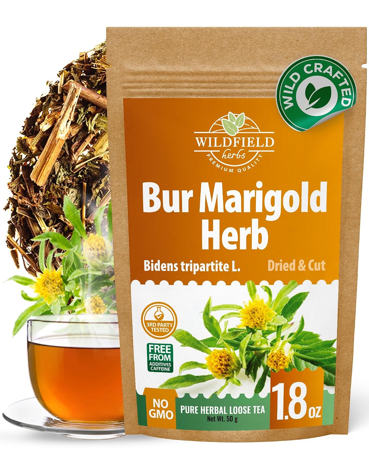 1.8 oz. Dried Marigold Flowers Bur Marigold Herb Tea Marygold Tea (Bidens Tripartite L.) - 50g 100% Chereda Bur-Marigold