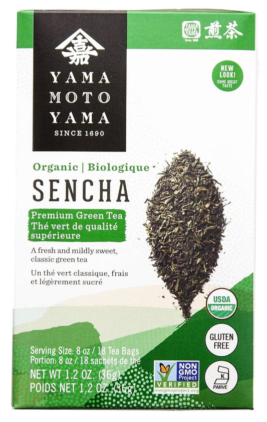 Yamamotoyama Organic Sencha Green Tea Bag 18 ct (Pack of 6)