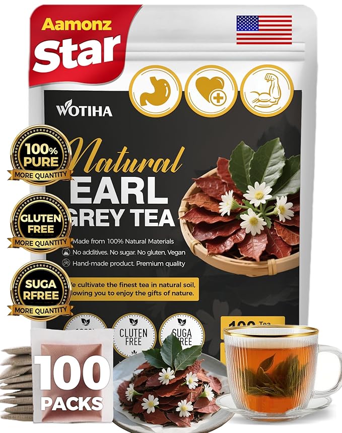 Natural earl grey tea 200g. 100 tea bags 100% natural ingredients Earl Grey Black Tea.Additive-Free• Sugar-Free • Vegan