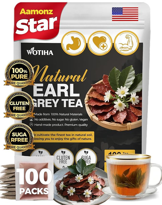 Natural earl grey tea 200g. 100 tea bags 100% natural ingredients Earl Grey Black Tea.Additive-Free• Sugar-Free • Vegan