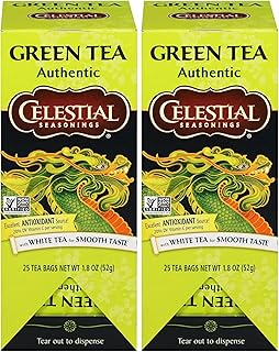 Celestial Seasonings Authentic Green Tea 25 Tea Bags (Pack of 2)