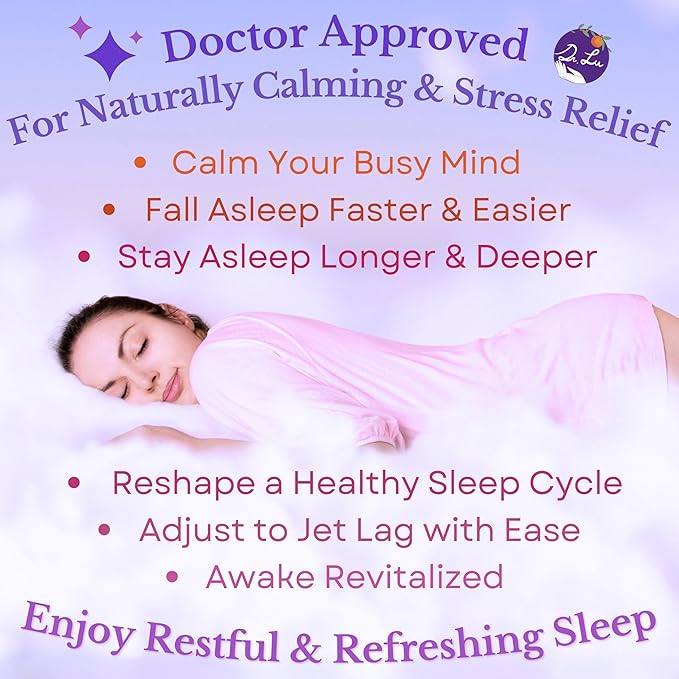 Dr. Lu’s Happy Sleep Tea | 100% Natural Calming Tea for Stress Relief | Bedtime tea for Fast, Deep, Restful Sleep | Handcrafted Sleepy Blend with Chamomile, Lavender, Lemon Balm & 8 More Relaxing Herbs